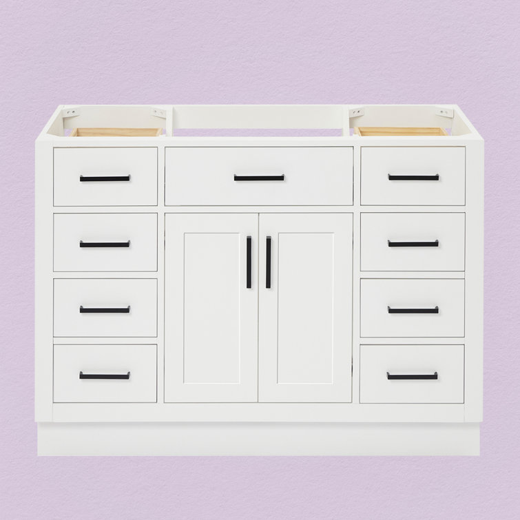 White 48'' Single Freestanding Hardwood Bathroom Vanity Base
