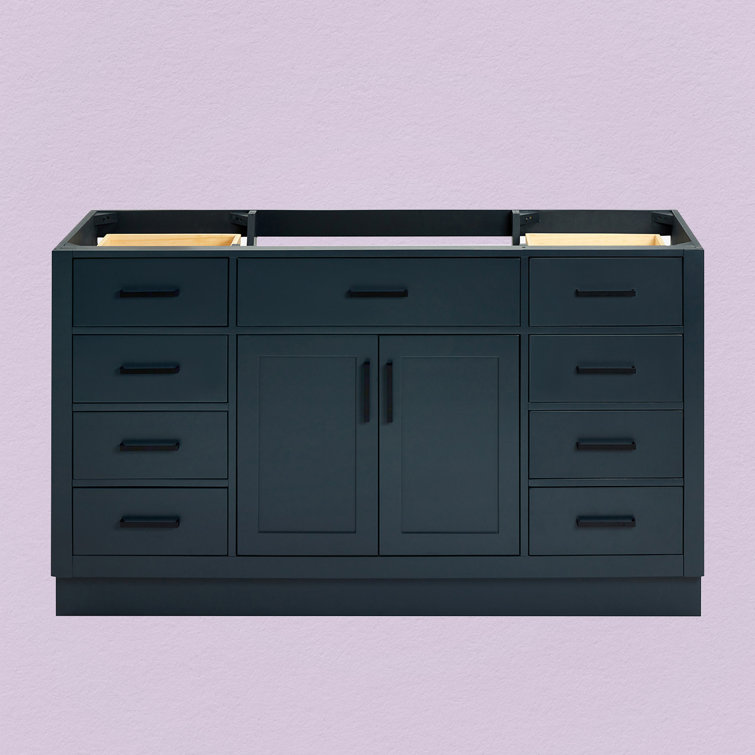 Midnight Blue 60" Freestanding Hardwood Bathroom Vanity