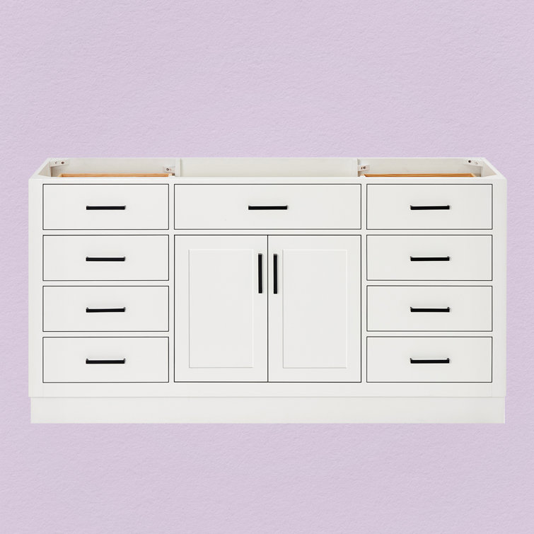 Hepburn 66" White Hardwood Single Bathroom Vanity Base