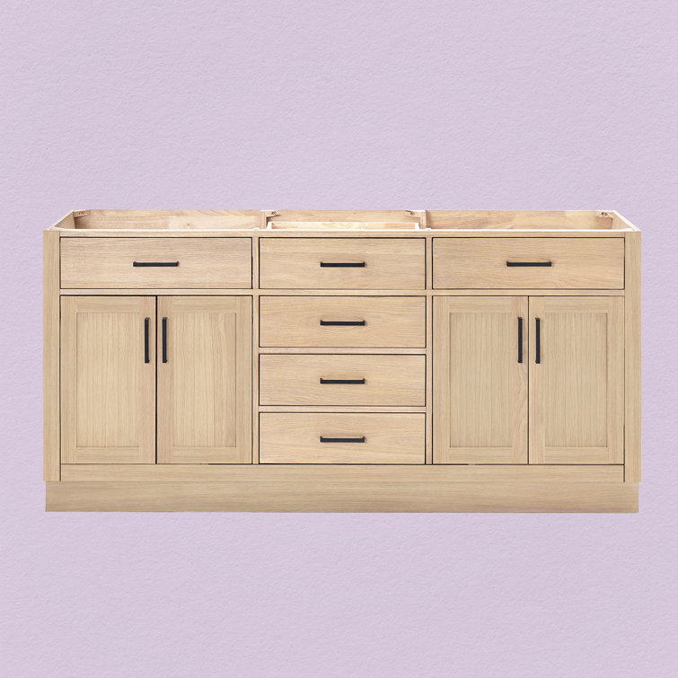 Hepburn 72" Light Brown Oak Double Freestanding Vanity Base