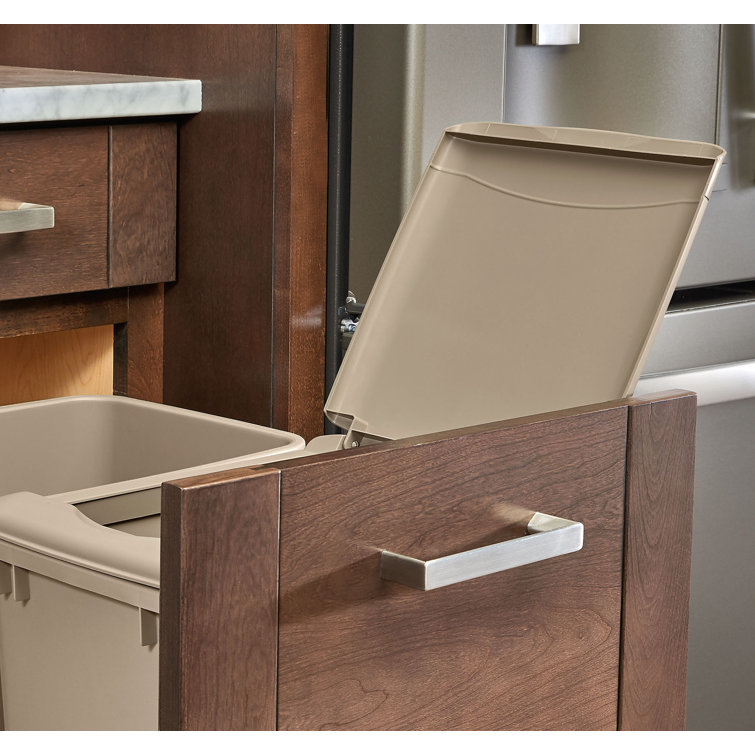 Champagne 35 Quart Polymer Pull-Out Trash Bin