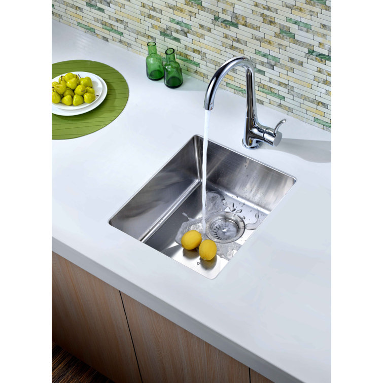17'' Polished Stainless Steel Single Bowl Undermount Sink
