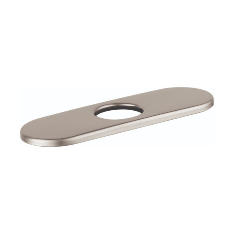 Brushed Nickel Modern 6-inch Base Plate for Single-Hole Faucets