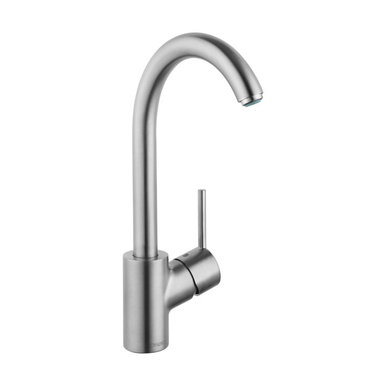 Steel Optik Stainless Steel Single Handle Kitchen Faucet