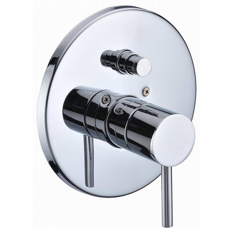 Chrome Pressure Balancing Diverter Valve Trim with Push-button