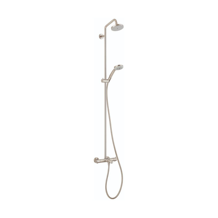 Brushed Nickel Adjustable Height Multi-Head Shower System