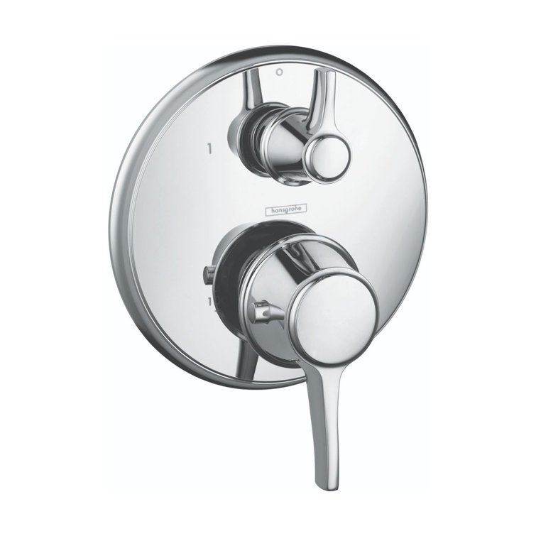 Polished Nickel Thermostatic Shower Trim with Lever Handle