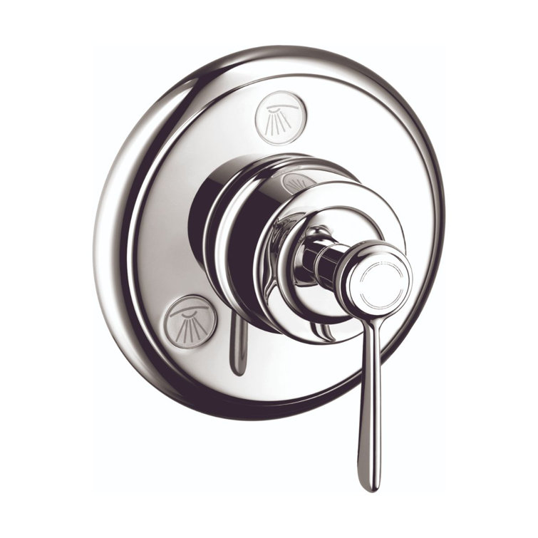 Polished Nickel Lever Handle Wall-Mounted Shower Trim