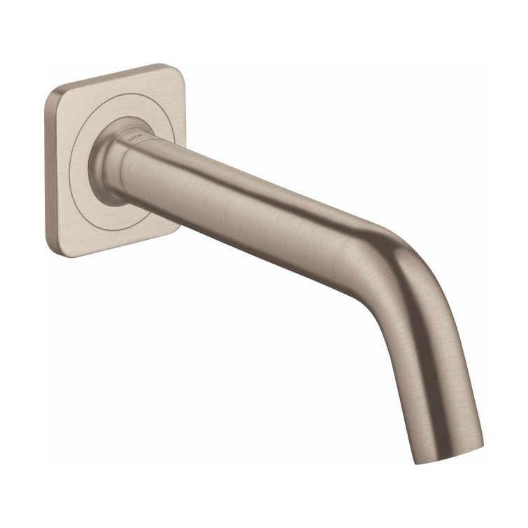 Modern Brushed Nickel Wall Mounted Tub Spout