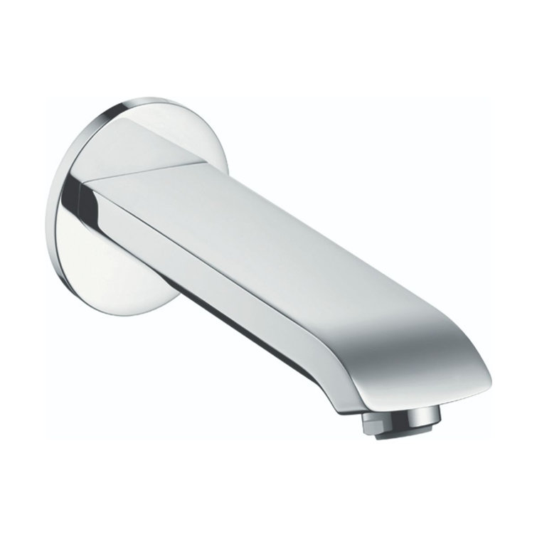 Modern Brushed Nickel Wall Mounted Tub Spout