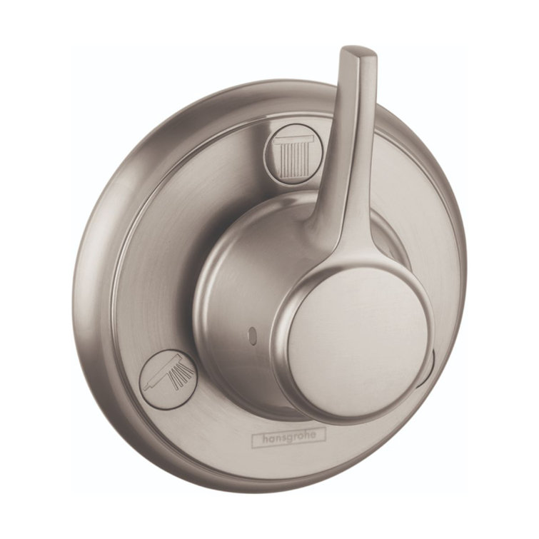 Brushed Nickel Wall-Mounted Shower Lever Trim