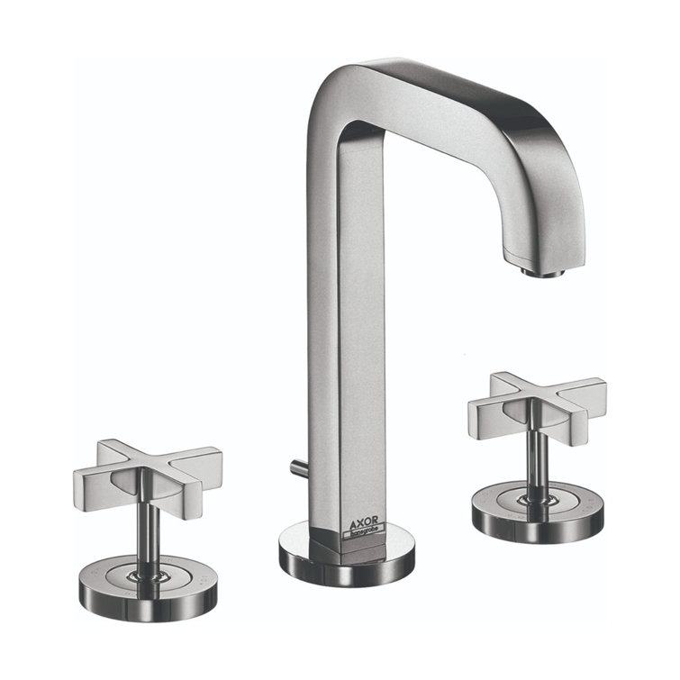 Chrome Modern Widespread Bathroom Faucet with Cross Handles