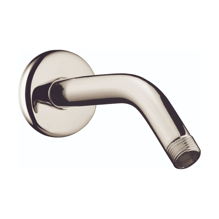 6-Inch Polished Nickel Modern Shower Arm with Flange