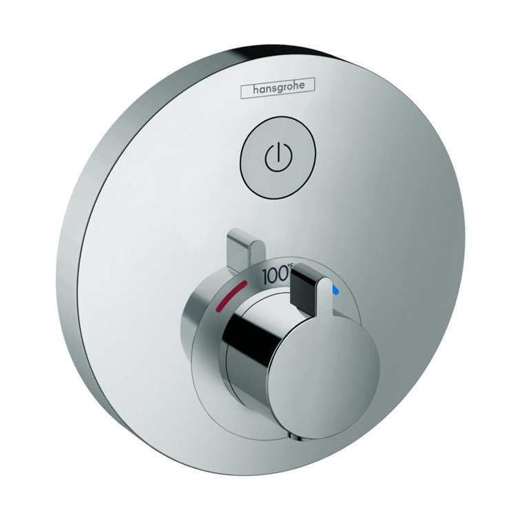 Chrome Modern Thermostatic Shower Trim with Lever Handle