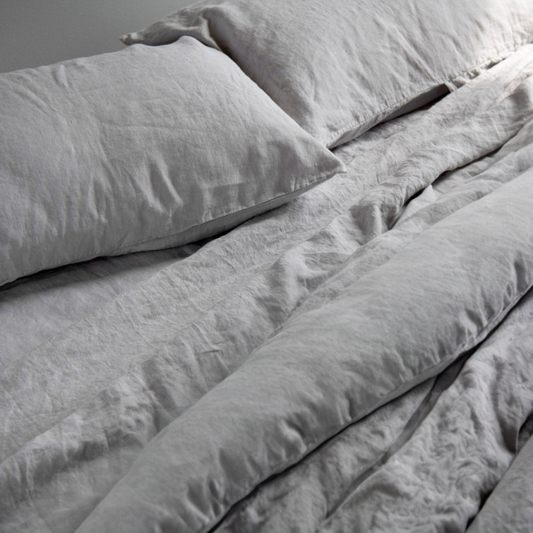 Pebble Heather Full/Queen French Linen Duvet Cover