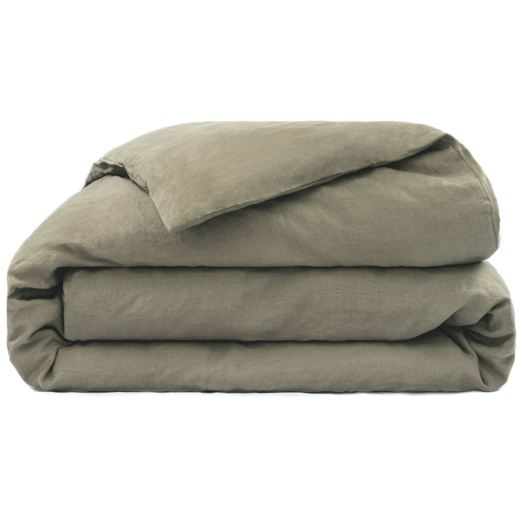Moss Green Twin/Twin XL French Linen Duvet Cover