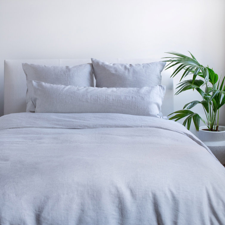 Pebble Heather Full/Queen French Linen Duvet Cover