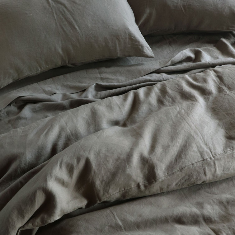 Moss Green Twin/Twin XL French Linen Duvet Cover