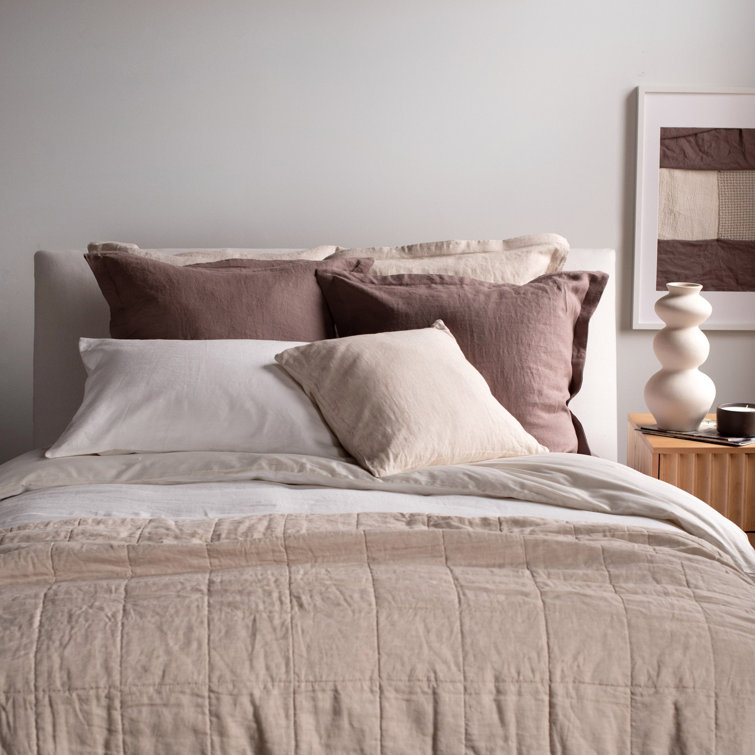 Putty Heather Twin Microfiber Quilt Set