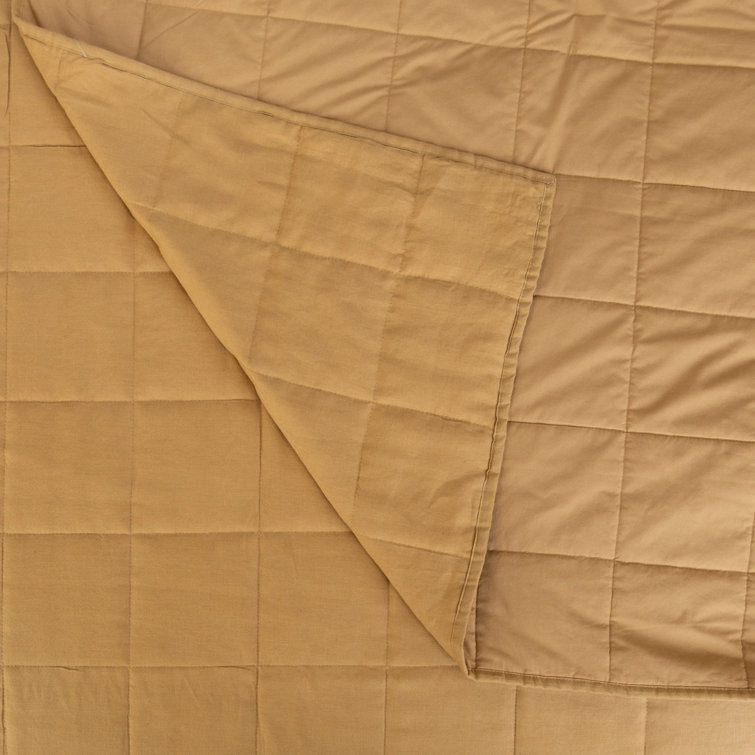 Honey Microfiber Full Quilt with Box Stitch
