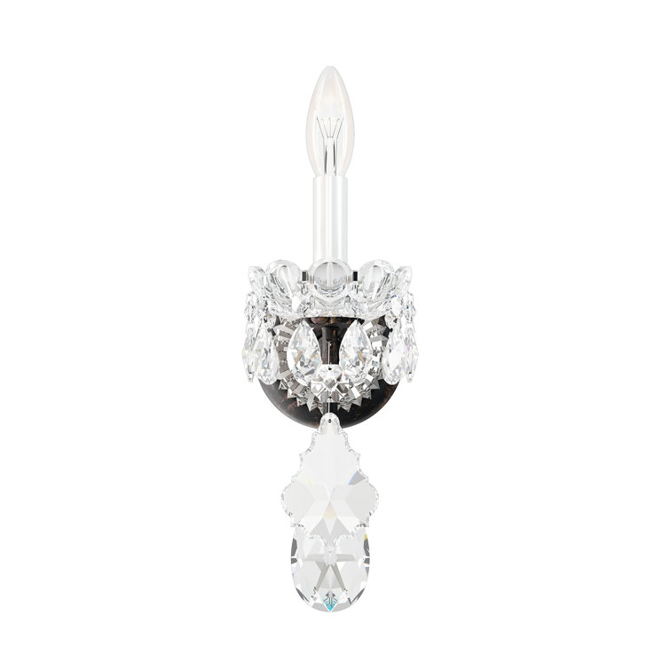 Heirloom Bronze Wall Sconce with Clear Crystal Accents