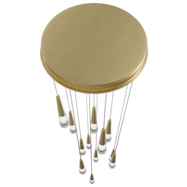 Encino Contemporary 240" Crystal & Brass LED Tiered Chandelier