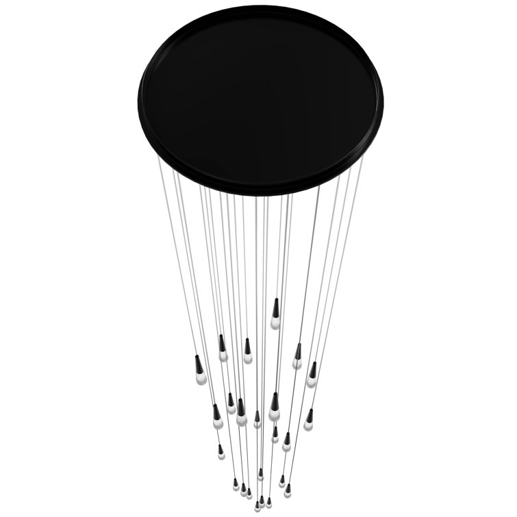 Avalon Crystal Cascade 25-Light LED Chandelier in Gun Metal