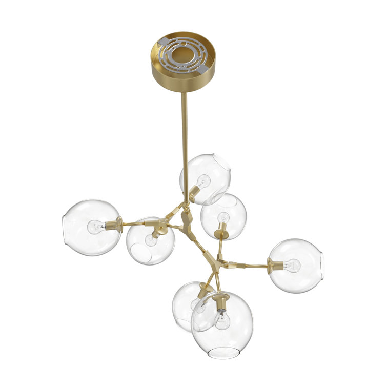 Fairfax Brushed Brass and Glass 7-Light Chandelier