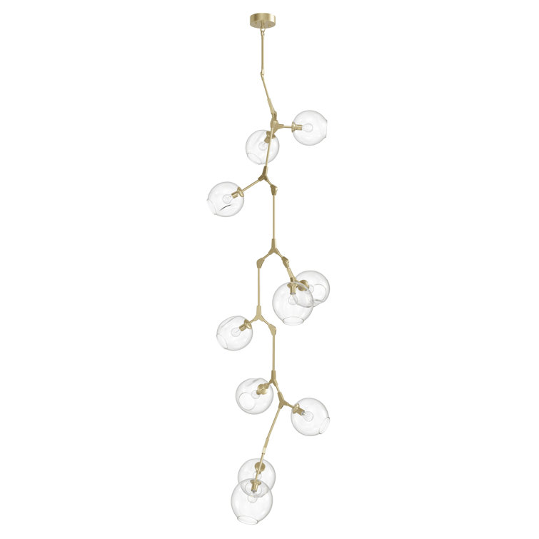 Fairfax Brushed Brass 10-Light Chandelier with Clear Glass Globes