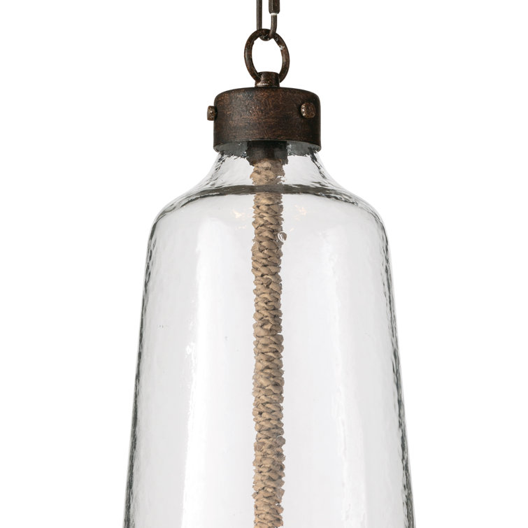 Coastal Chic Clear Water Glass 3-Light Mini Chandelier