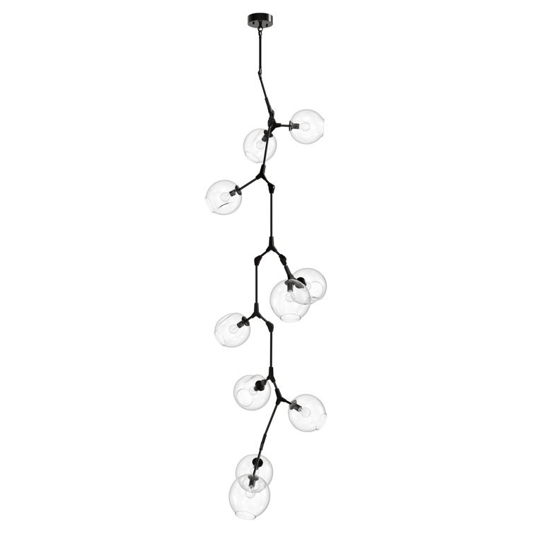 Fairfax 10-Light Dark Bronze Chandelier with Clear Glass Globes