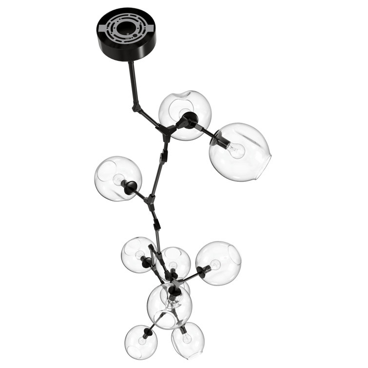 Fairfax 10-Light Dark Bronze Chandelier with Clear Glass Globes