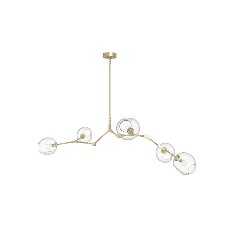 Fairfax Adjustable Arm Sputnik Chandelier in Brushed Brass