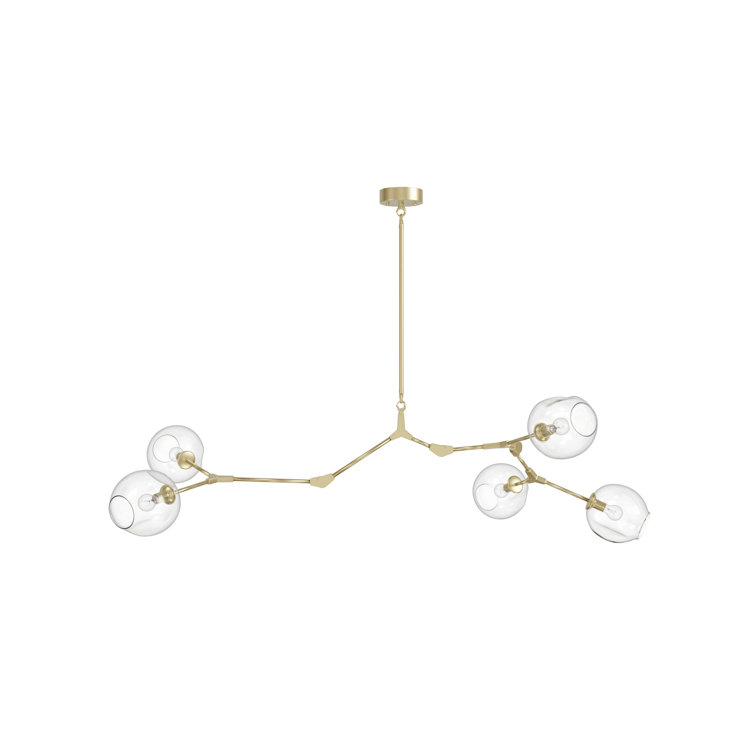 Fairfax Adjustable Arm Sputnik Chandelier in Brushed Brass