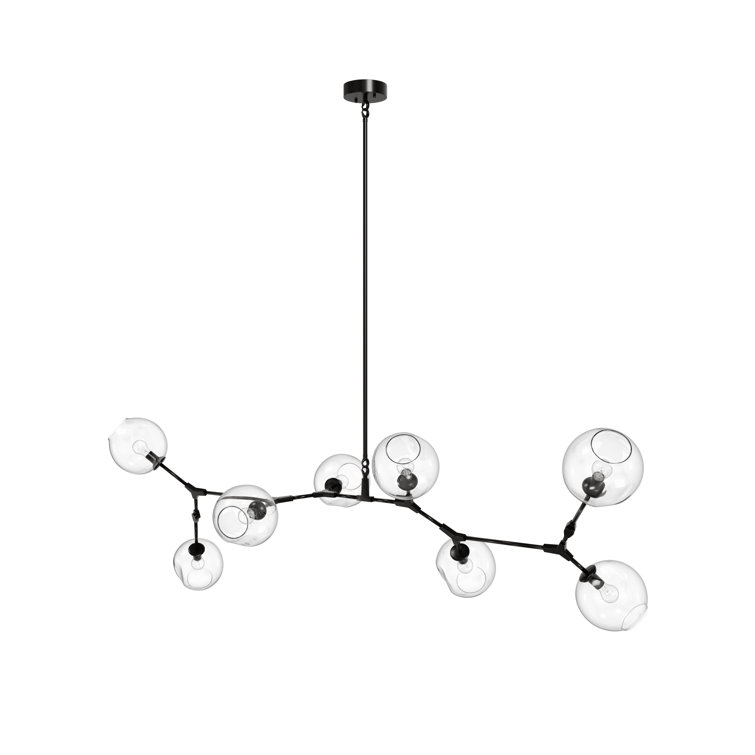 Fairfax Adjustable Dark Bronze Sputnik Chandelier with Glass Globes