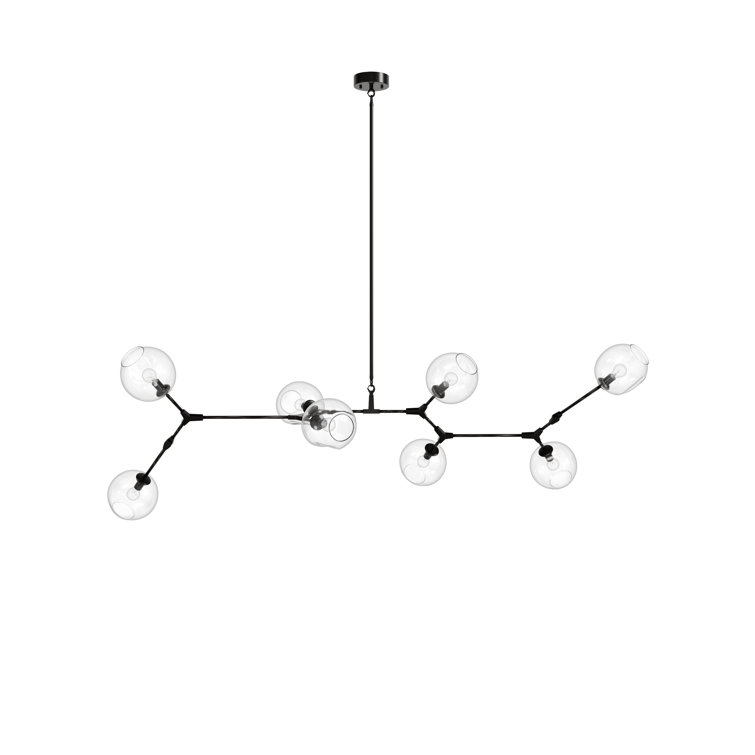 Fairfax Adjustable Dark Bronze Sputnik Chandelier with Glass Globes