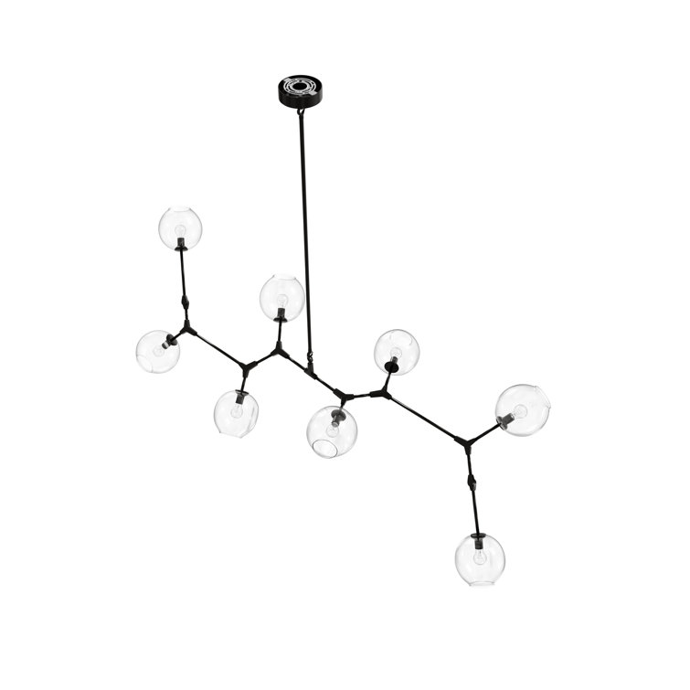 Fairfax Adjustable Dark Bronze Sputnik Chandelier with Glass Globes