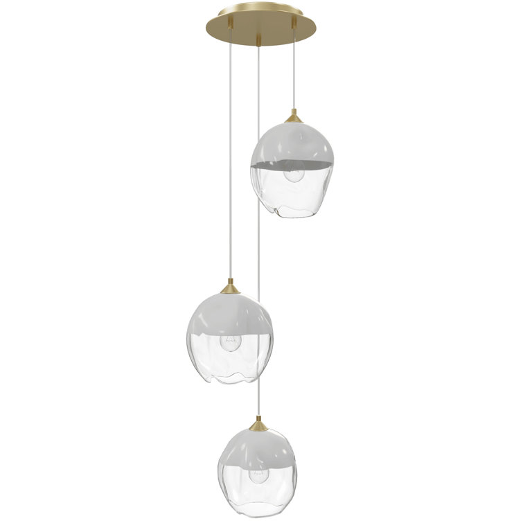Sonoma Brushed Brass 3-Light Pendant with Ombre Melted Glass