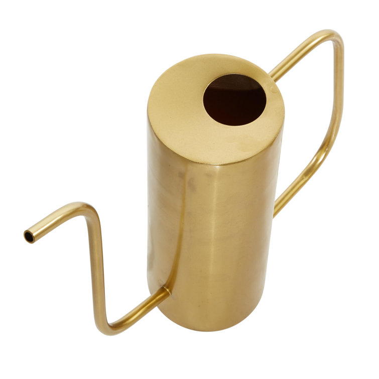 Gold Metal Indoor Outdoor Watering Can Planter Set