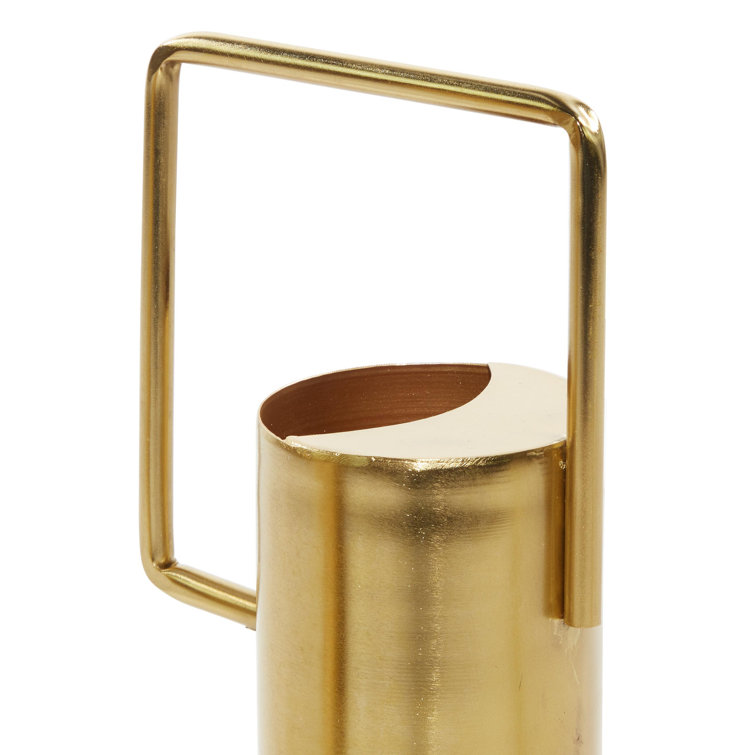Gold Metal Indoor Outdoor Watering Can Planter Set