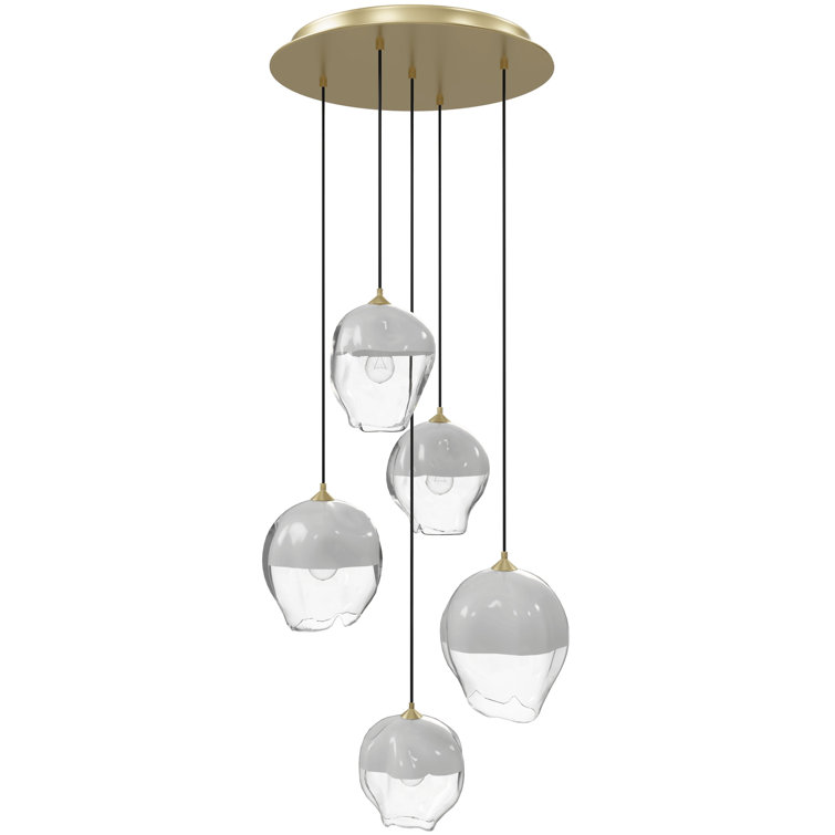 Sonoma Melted Glass LED Pendant Light in Brushed Brass