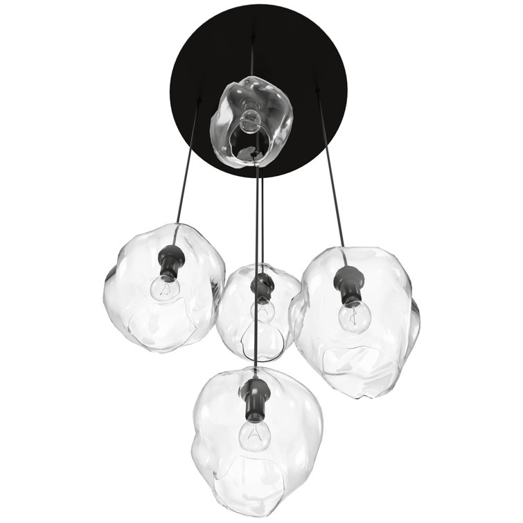 Sonoma Melted Glass 5-Light LED Pendant in Dark Bronze