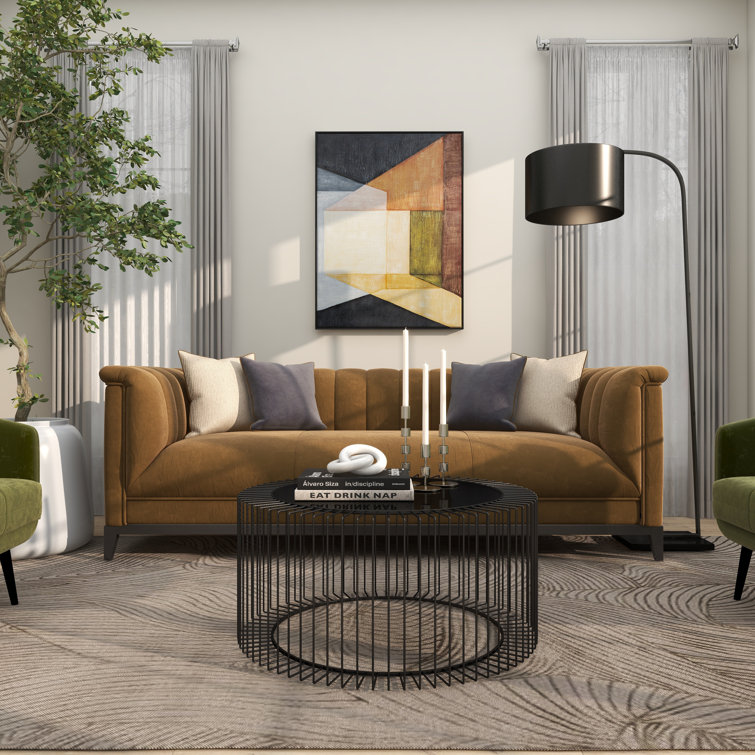 Dorian Black Metal Arc Floor Lamp with Marble Base