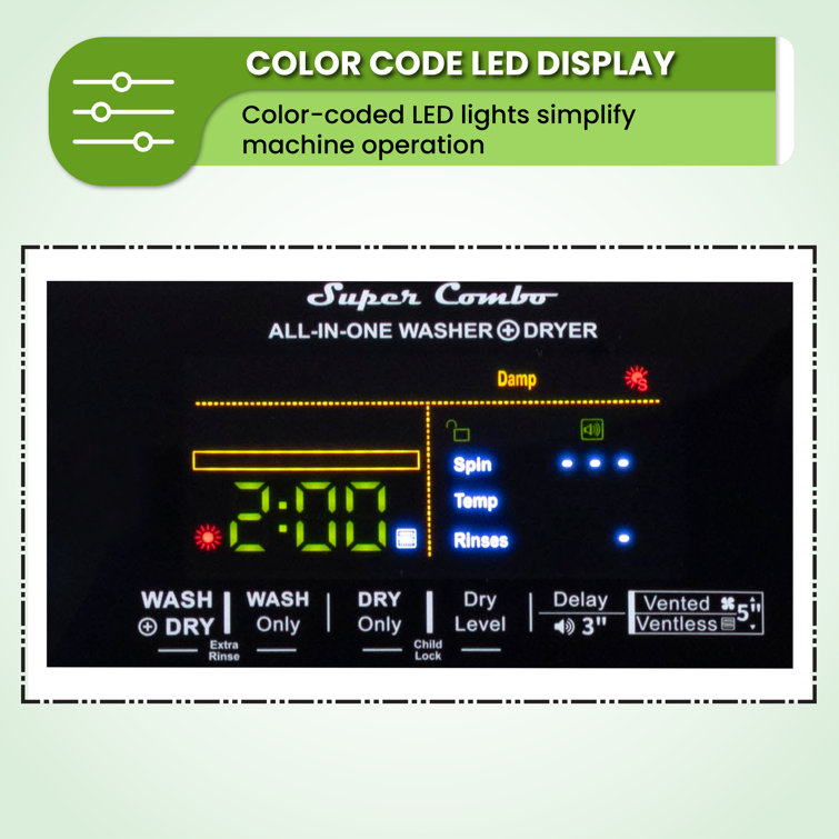 Blue 1.9 cu. ft. Electric Smart Washer-Dryer Combo