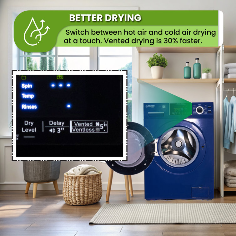 Blue 1.9 cu. ft. Electric Smart Washer-Dryer Combo