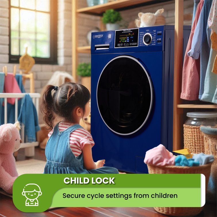 Blue 1.9 cu. ft. Electric Smart Washer-Dryer Combo
