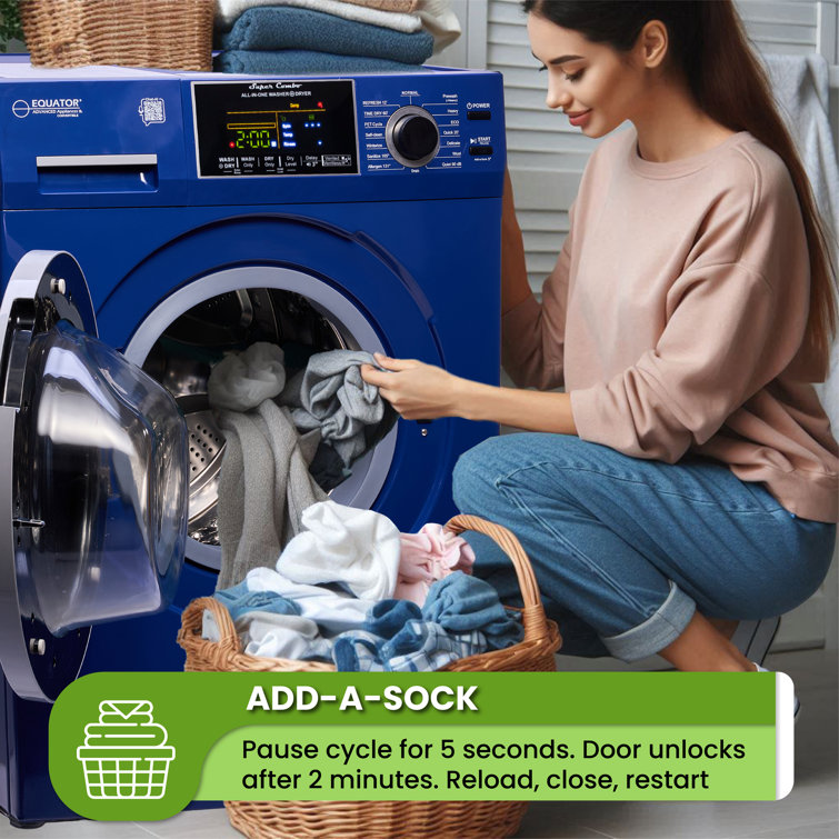Blue 1.9 cu. ft. Electric Smart Washer-Dryer Combo