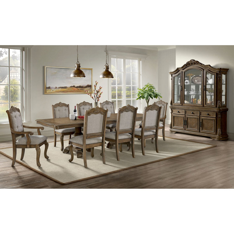 Denali Walnut Finish Ornate Carved Traditional Server