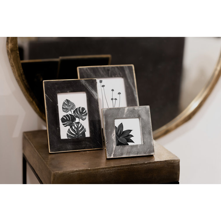 Barnesville Black and Gray Marble Rectangular Picture Frame