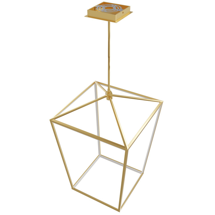 Park Avenue 17'' Gold LED Cage Lantern Chandelier